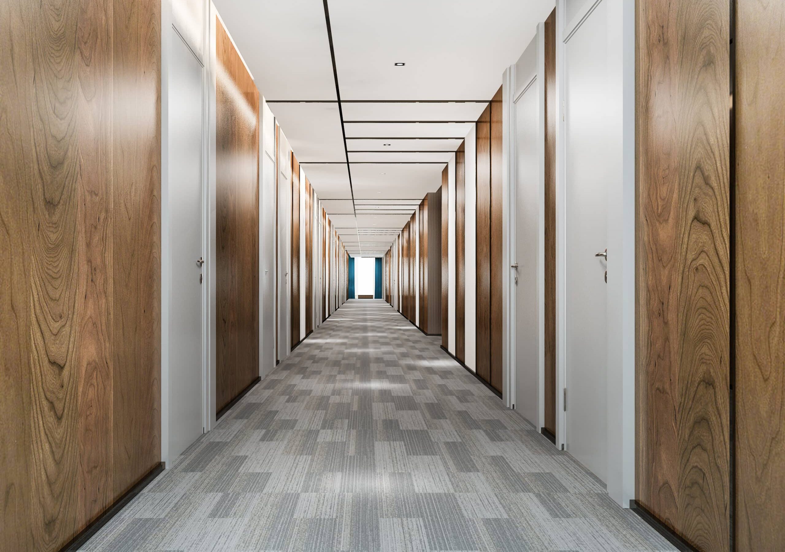 3d rendering modern luxury wood and tile hotel corridor 3d rendering modern luxury wood and tile hotel corridor