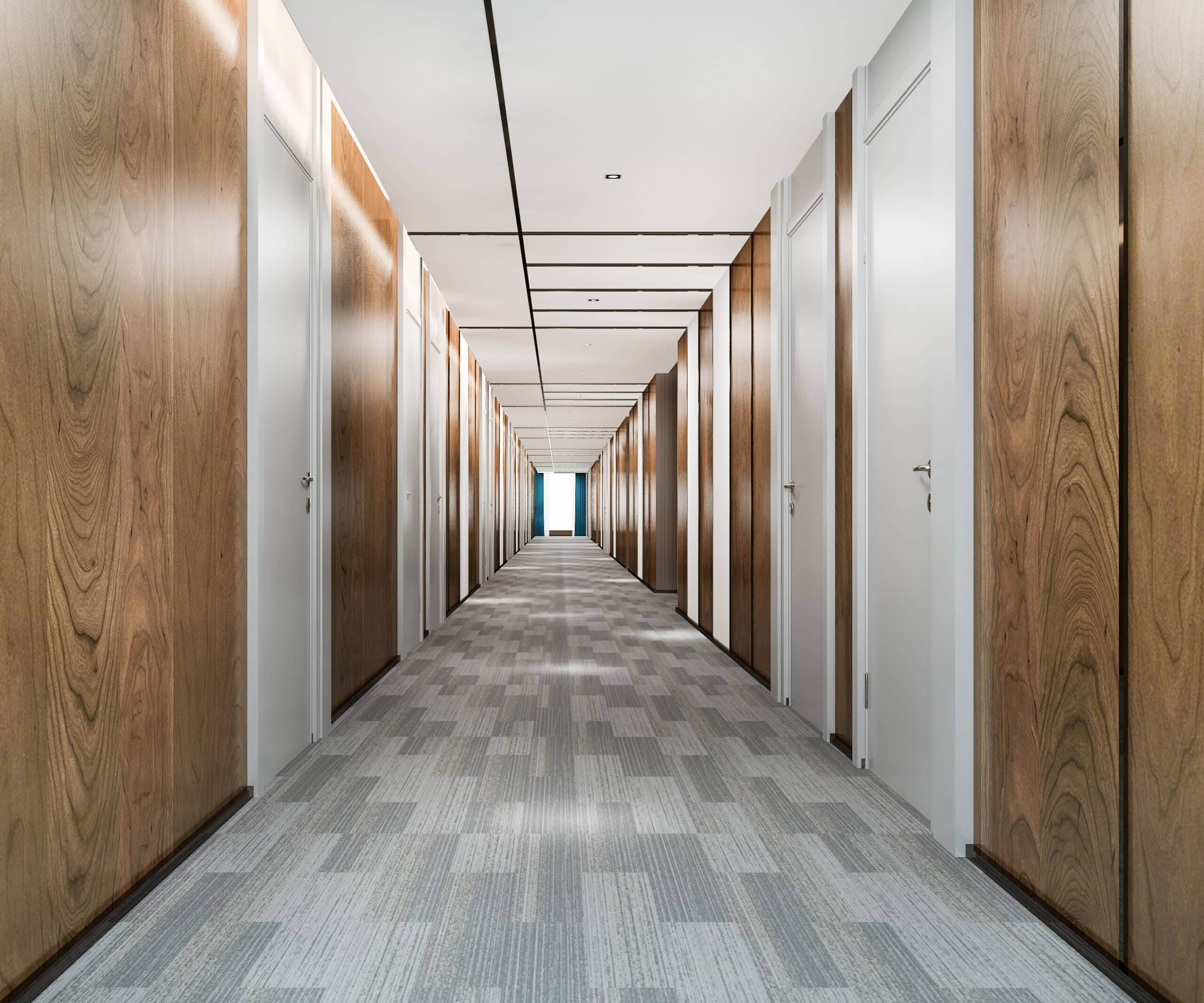 3d rendering modern luxury wood and tile hotel corridor 3d rendering modern luxury wood and tile hotel corridor