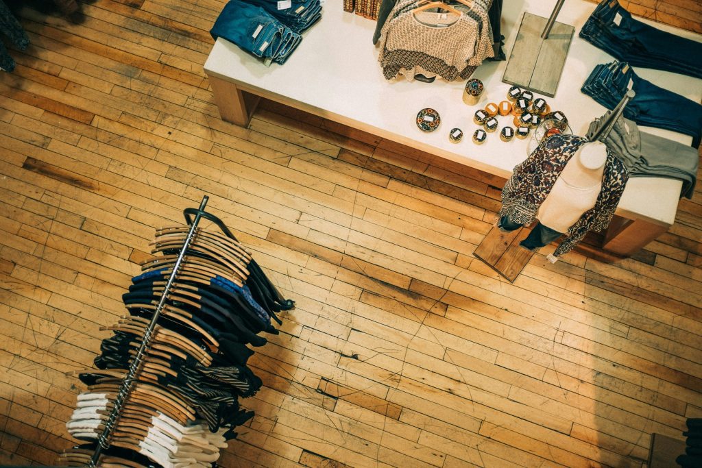 wooden floor of a retail space